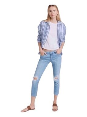 FRAME Le Garçon Crop Mid-Rise Straight Fit Jeans, Size 28.